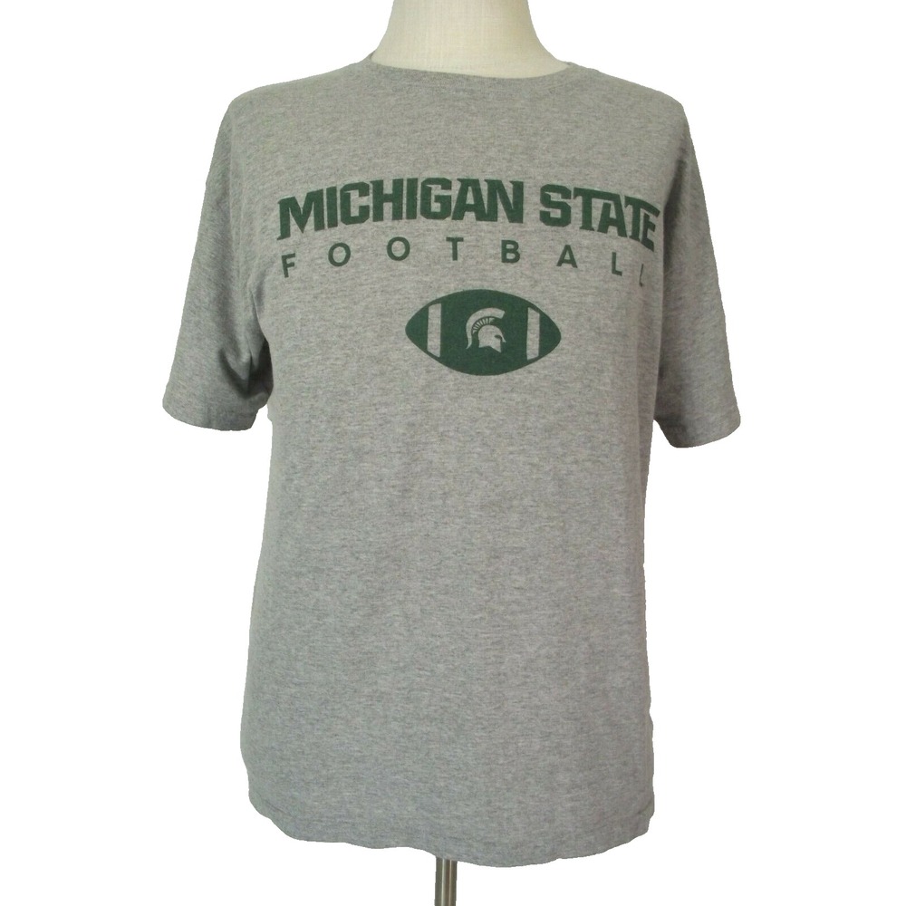 Gildan Shirt Mens L Grey Michigan State Spartans Football NCAA GMC Graphic Tee